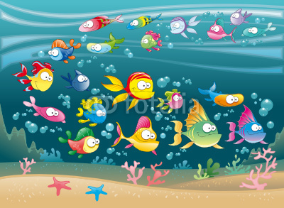 Big Family of Fish in the sea