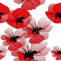 Fototapety floral seamless pattern with poppy