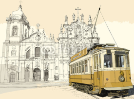Naklejki tramway in Porto