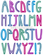 Naklejki Colorful brush alphabet