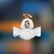 Naklejki Simple icon of handshake sign.
