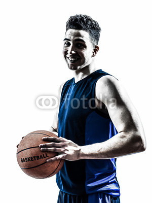 caucasian man basketball player silhouette
