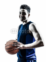 Fototapety caucasian man basketball player silhouette