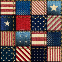 Fototapety Patchwork of American flag.