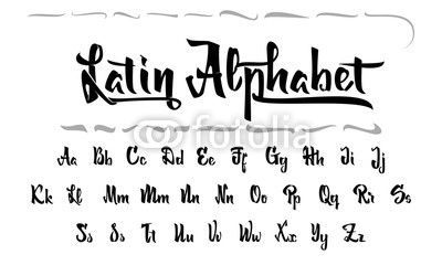 Vector Alphabet. Calligraphic font. Unique Custom Characters. Hand Lettering for Designs - logos, badges, postcards, posters, prints. Modern brush handwriting Typography.
