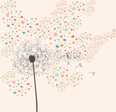 Spring dandelion illustration