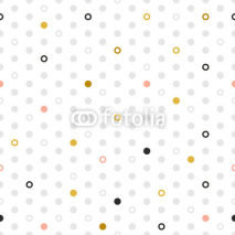 Obrazy i plakaty Circles, donuts seamless pattern. Gold pattern for fashion and wallpaper. Vector illustration.