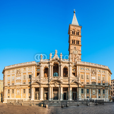Roma, Santa Maria Maggiore cathedral, facade and square