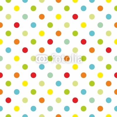 Colorful polka dots white background seamless vector pattern