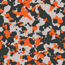Naklejki Seamless black gray and orange modern fashion camouflage pattern vector