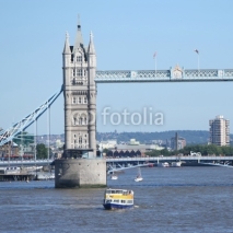 Naklejki Tower bridge and tourist boats