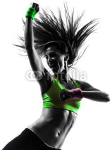 Fototapety woman exercising fitness zumba dancing silhouette