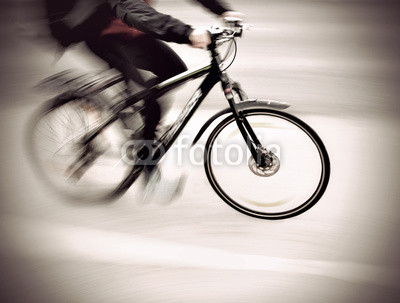 cyclist in blurred motion