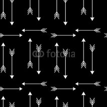 Obrazy i plakaty white arrows on black background seamless vector pattern illustration
