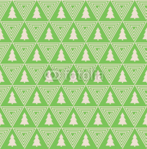 Fototapety seamless vector pattern of christmas tree silhouette and triangle spiral.