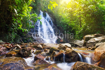 Beautiful Sai Rung waterfall in Thailand