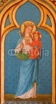 Naklejki Brugge - Madonna paint from side altar in st. Giles
