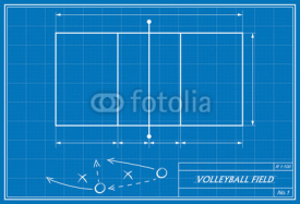 Obrazy i plakaty volleyball on blueprint