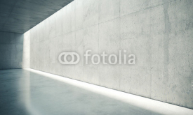 Obrazy i plakaty Blank space interior wall with white lights . 3d render