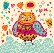 Obrazy i plakaty Cartoon vector illustration with owl