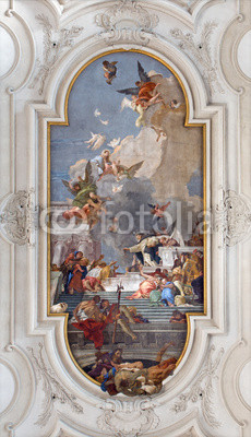Venice - Saint Dominic with the rosary and Madonna.