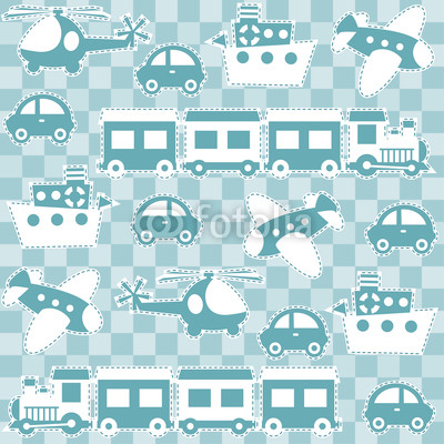 Seamless baby background with toys