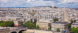 Beautiful panorana of Paris seen from the Notre Dame Cathedral.
