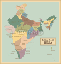 Obrazy i plakaty India-highly detailed map.Layers used.