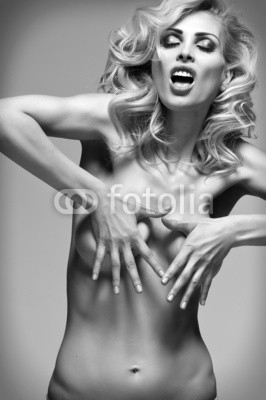 Sexy naked beauty blonde woman