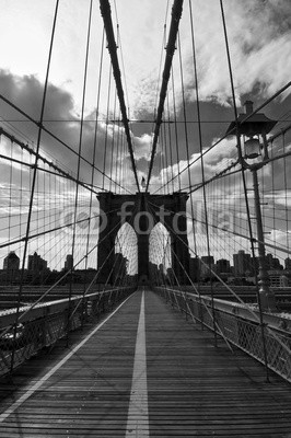 Pont de Brooklyn noir et blanc - New-York