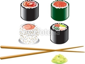 Fototapety Japanese Food Icons