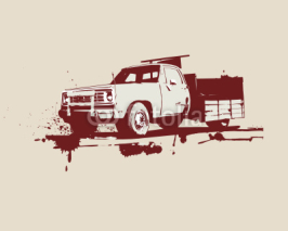 Naklejki illustration of vintage  truck 