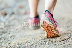 Naklejki Walking or running legs, sports shoe