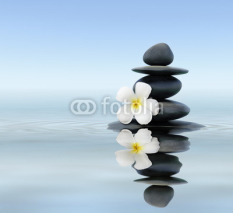 Naklejki Zen stones with frangipani