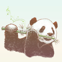 Naklejki Panda, The bamboo musician