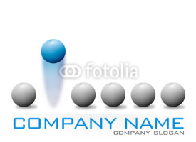Blue Bouncing Ball Company Logo