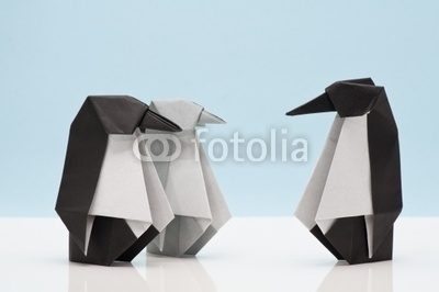 折り紙 - ペンギンの家族