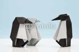 Fototapety 折り紙 - ペンギンの家族