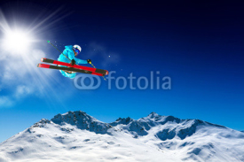 Naklejki ski in blue sky