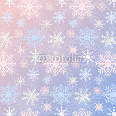 Snowflake seamless pattern gradient Rose Quartz and Serenity colored vintage background. Can be used for New Year and Christmas concepts. Snowfall elements, banners, greeting cards. swatches included.