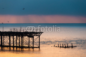 The West Pier at sunset, Brighton, UK