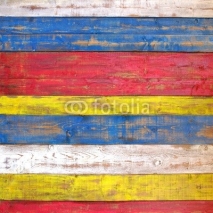 Naklejki Colorful Wooden Plank Panel