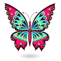 Naklejki Butterfly on white background
