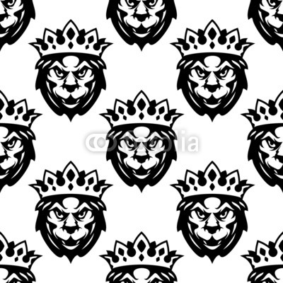 Seamless pattern of a Royal lion