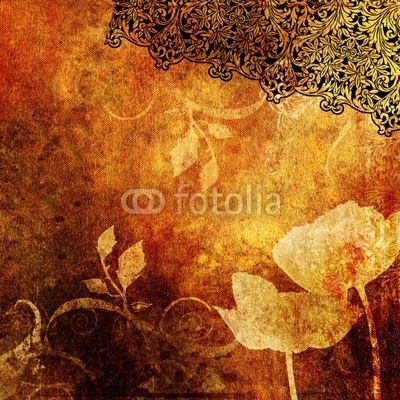 decorative  floral background in grunge style