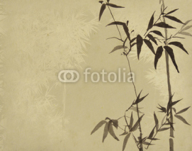 Naklejki bamboo on old grunge antique paper texture