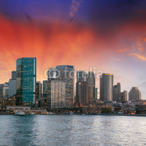 Obrazy i plakaty Sydney Harbour, Australia. Stunning sunset winter colors over ci
