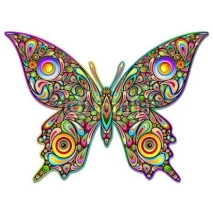 Naklejki Butterfly Psychedelic Art Design-Farfalla Stile Psichedelico
