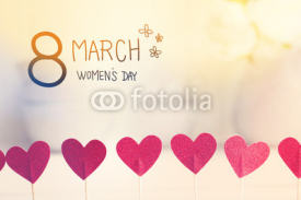8 March Women's Day message with small red hearts