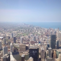 Fototapety chicago with skyscraper and downtown